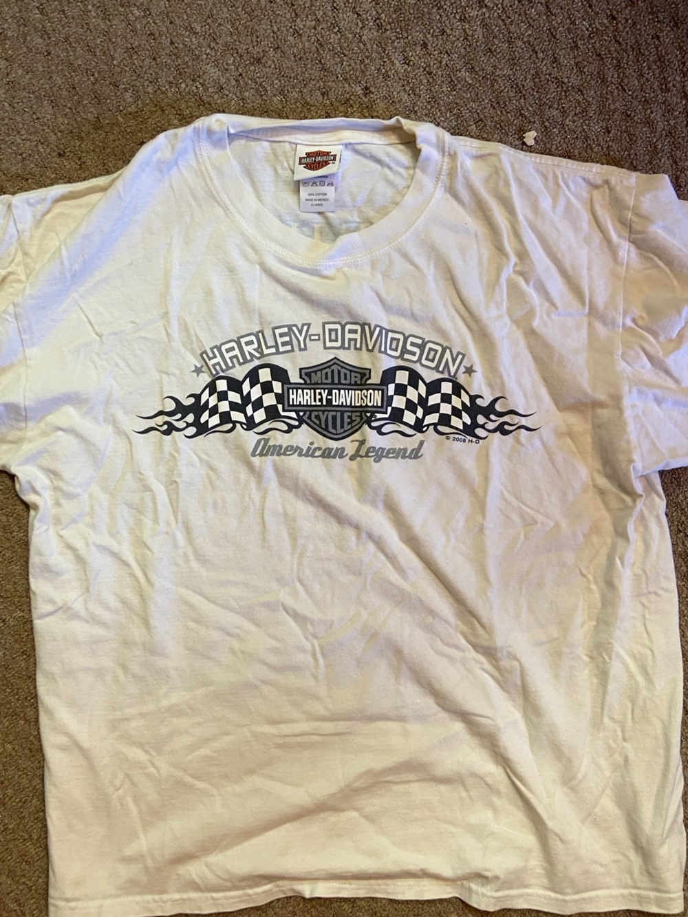 Vintage Denver Harley-Davidson White Short Sleeve Tee with Graphic